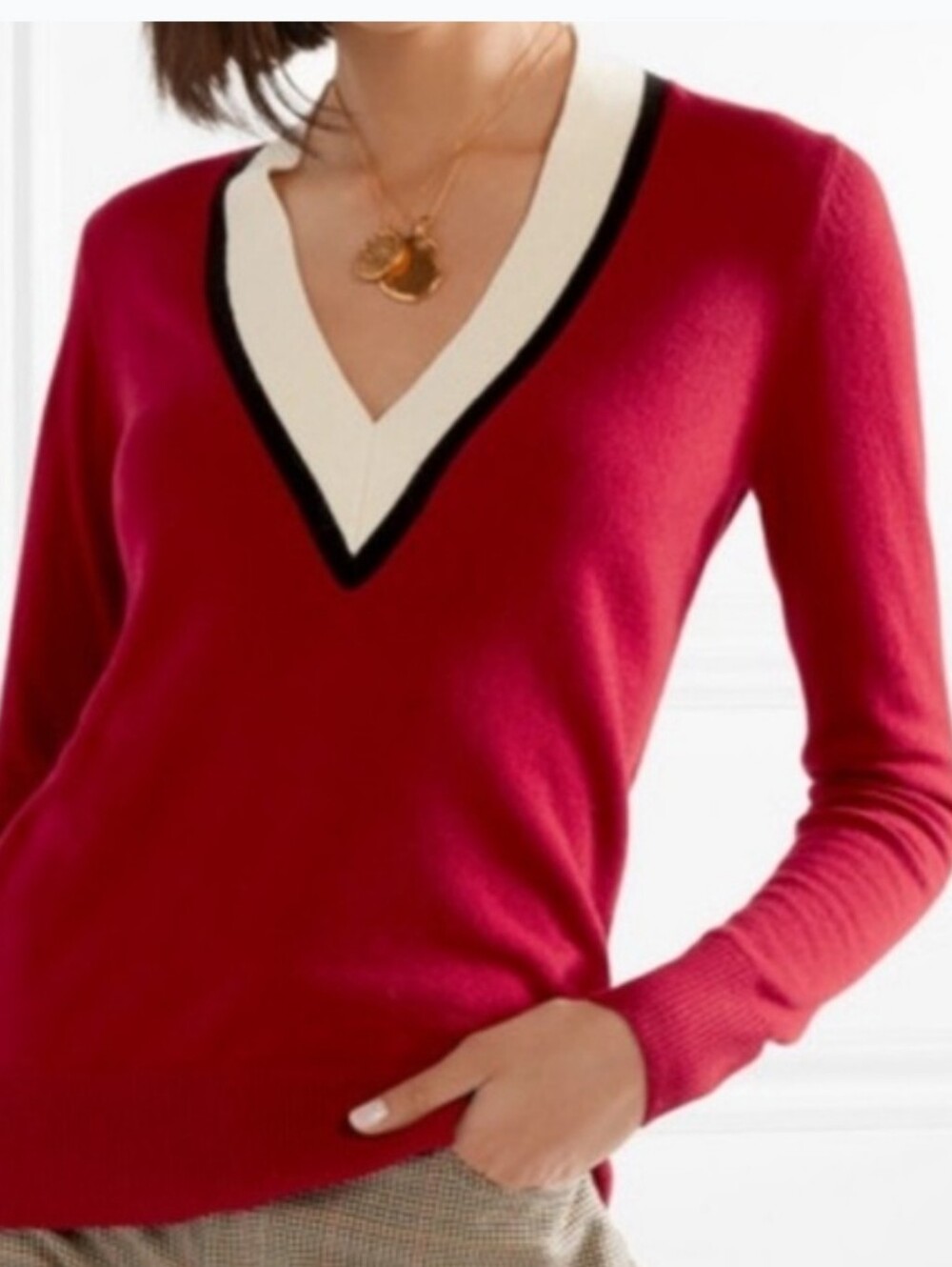 Veronica Bread Barrett Red varsyti Cashmere Sweater